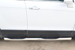 Пороги труба D76 с накладкой (вариант 1) для Chevrolet Captiva 2013-