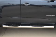 Пороги труба D76 с накладкой (вариант 1) для Chevrolet Trailblazer 2012-
