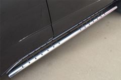 Пороги труба 75х42 овал с проступью для Chevrolet Trailblazer 2012-
