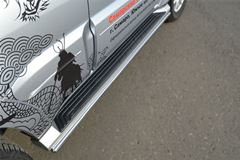 Защита порогов D42 (3 вариант) для Mitsubishi Pajero 4 2012-2013