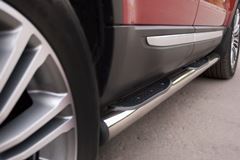 Пороги труба D76 с накладками (вариант 2) для Land Rover Range Rover Evoque Prestige u Pure 2011-