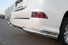 Защита заднего бампера уголки D76(секции) D42 (секции) для Lexus GX 460 2014-