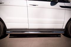 Пороги труба D76 с накладками (вариант 3) для Land Rover Range Rover Evoque Dynamic 2011-