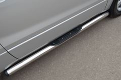 Пороги труба D76 с накладками (вариант 2) для Suzuki Grand Vitara 3дв 2012-
