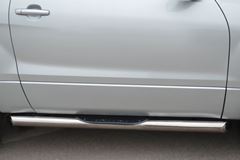 Пороги труба D76 с накладками (вариант 1) для Suzuki Grand Vitara 3дв 2012-