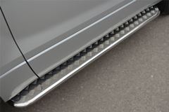 Пороги труба D42 с листом для Suzuki Grand Vitara 3дв 2012-