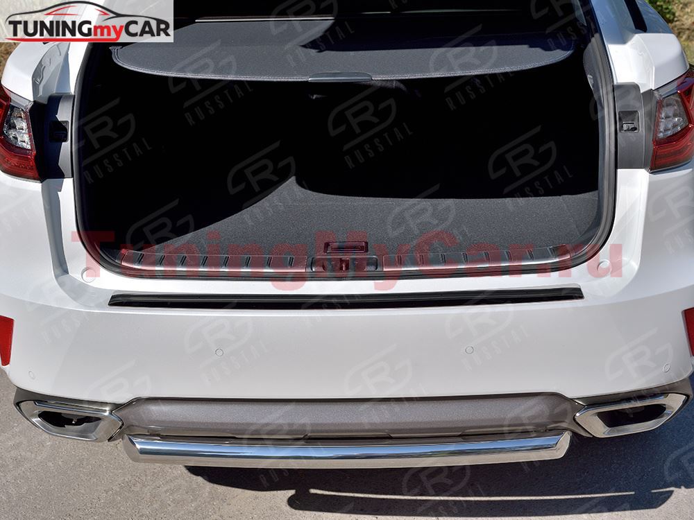 Накладка на задний бампер (лист нерж зеркальный) для Lexus RX200t 2015-