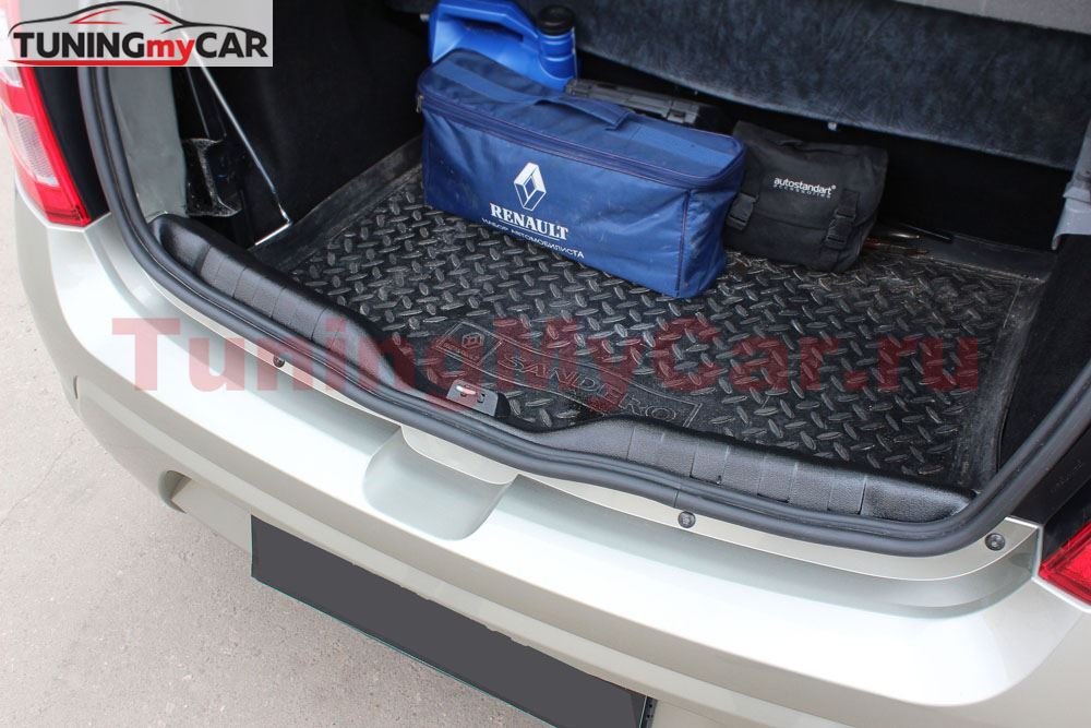 Накладка на порожек багажника Renault Sandero 2009-2013, Renault Sandero Stepway 2009-2013