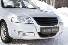 Решётка радиатора с черной сеткой Nissan Almera Classic 2007-2012 ШАГРЕНЬ