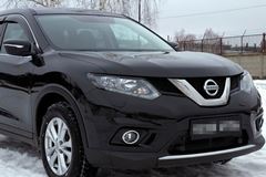 Накладки на передние фары (реснички) Nissan X-trail 2015-2016 (Т32) дорестайлинг