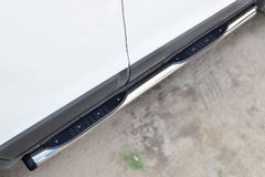 Пороги труба d76 с накладками (вариант 2) для Chevrolet Niva Bertone 2009-2020 