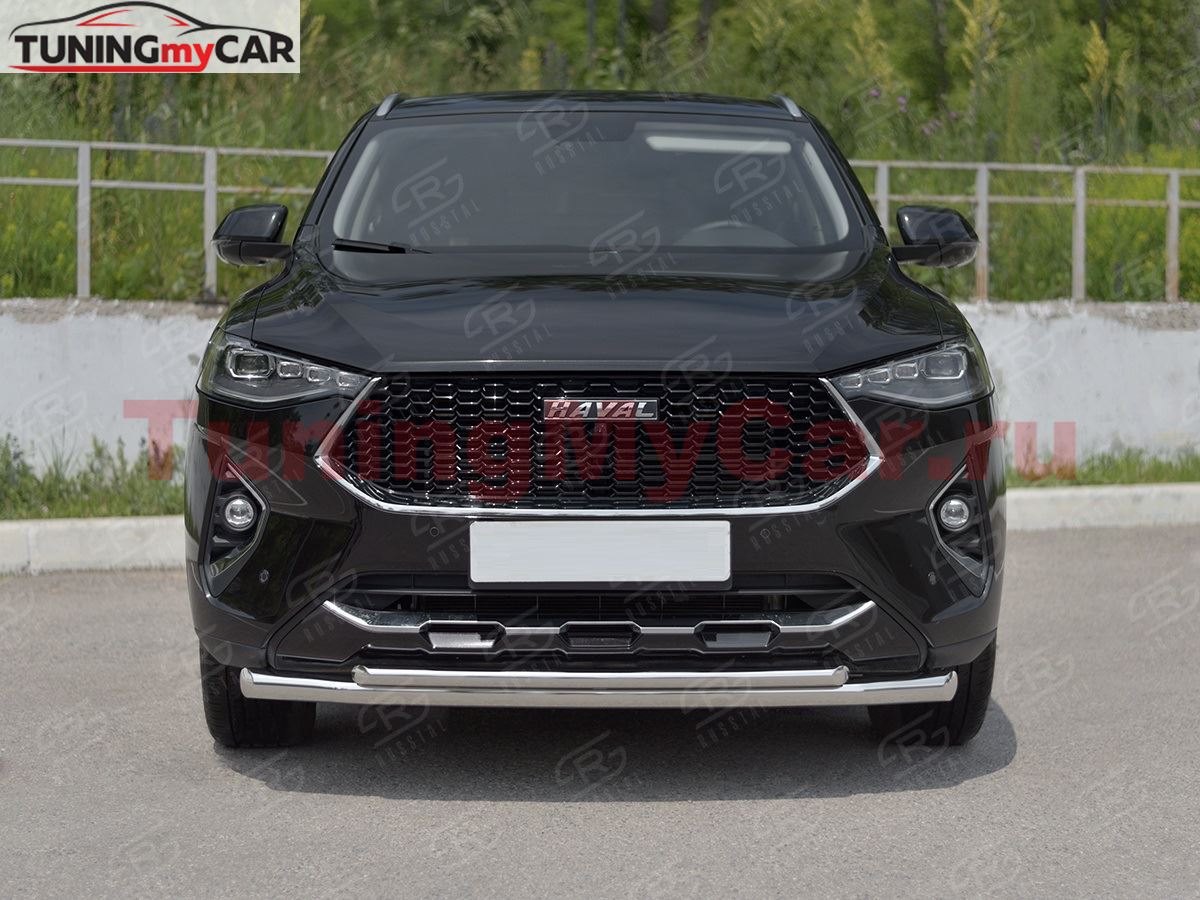 Защита переднего бампера d63 секции-d42 дуга для Haval F7X 1.5 4WD 2019-2022 