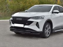 Защита переднего бампера d63 секции-d42 дуга black для Haval F7X 4WD 2022-