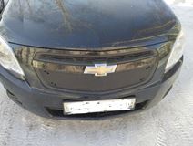 Зимняя заглушка решетки радиатора и переднего бампера Chevrolet Cobalt (седан) 2013-2015