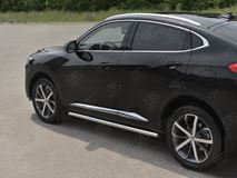 Пороги труба d63 (вариант 2) для Haval F7X 1.5 4WD 2019-2022 