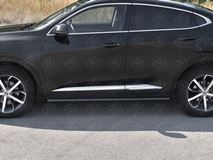 Пороги труба d63 (вариант 1) black для Haval F7X 1.5 4WD 2019-2022 