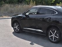 Пороги труба d63 (вариант 2) black для Haval F7X 1.5 4WD 2019-2022 