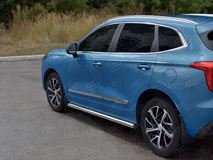 Пороги труба d63 (вариант 3) для Haval Jolion 1.5 2WD 2021- 