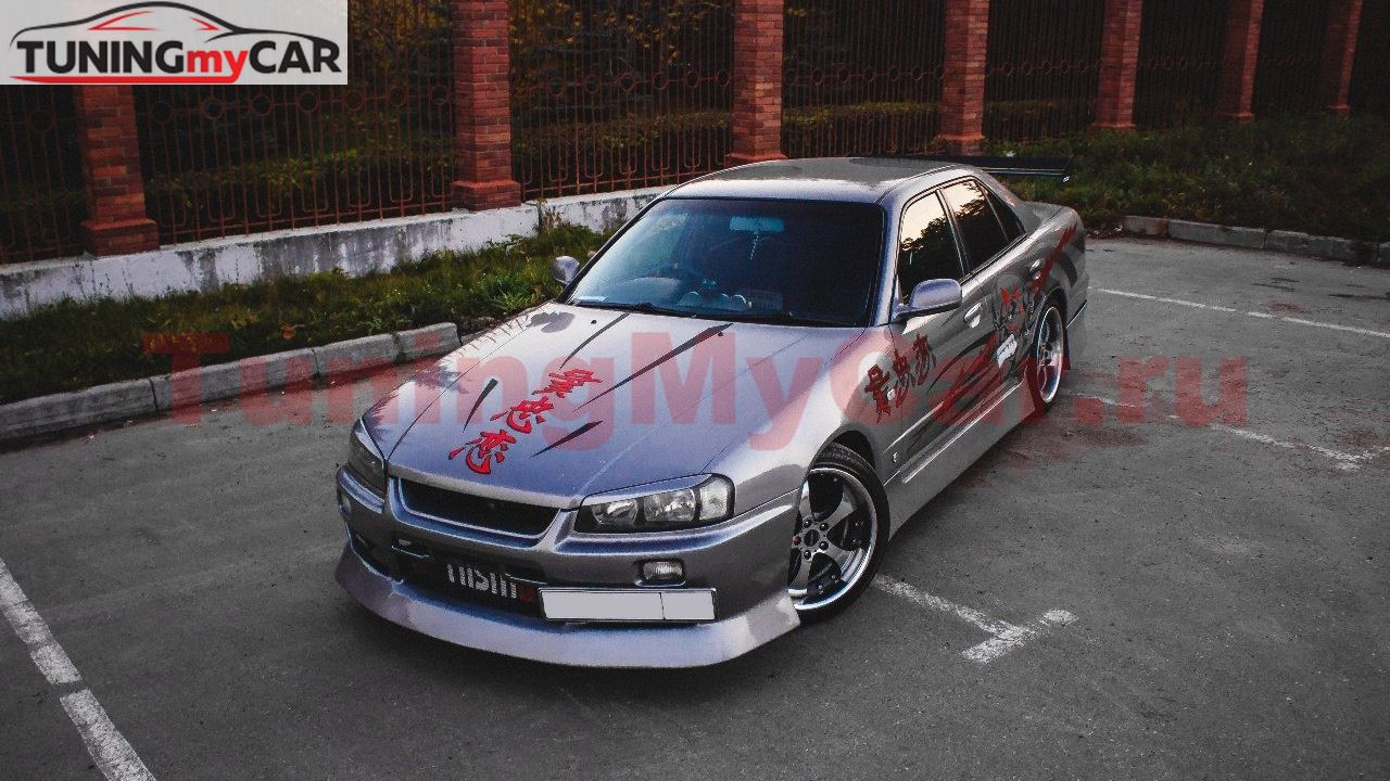 Накладки на фары (реснички) для Nissan Skyline R34 1998-2001